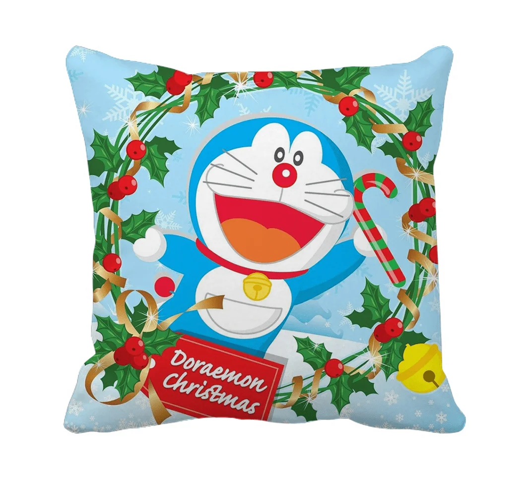 Product Guruji - Doraemon, Nobita friends Toons & Characters Cushion 12x12 with filler for kids,  Doraemon cushion for kids