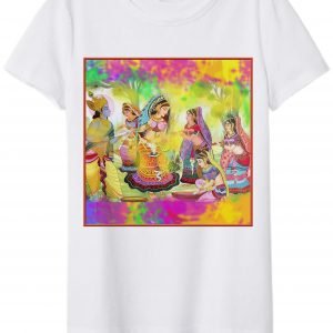 Holi Krishna Radha Design Premium Polyester Tshirt  for All Size