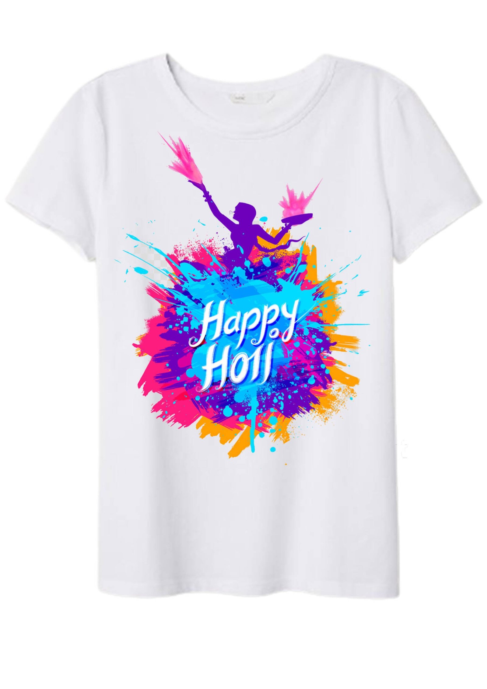 Colorful Happy Holi Printed T-Shirts Both for Men/Women, Kids