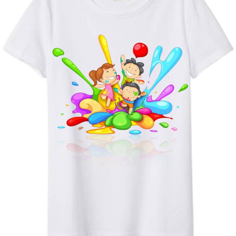 Happy Holi Bubble T-shirts For Men, Women, Kids