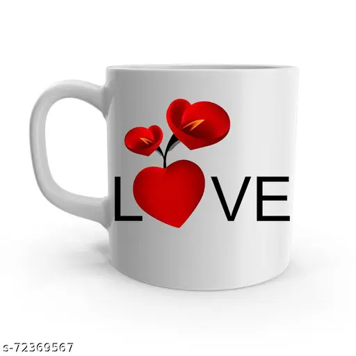 White Ceramic Valentines Day Coffee Mug