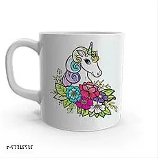 Beautiful Coffee mug For Kids with Unicorn Pattern white