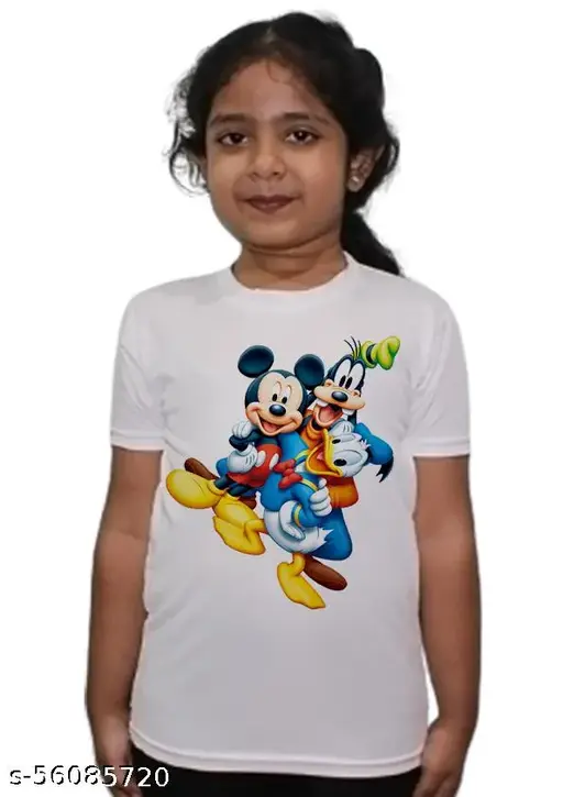 Girls Printed Polyester T Shirt