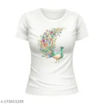 Peacock Print Tshirt For Women 2 - Product GuruJi Peacock Print Tshirt For Women