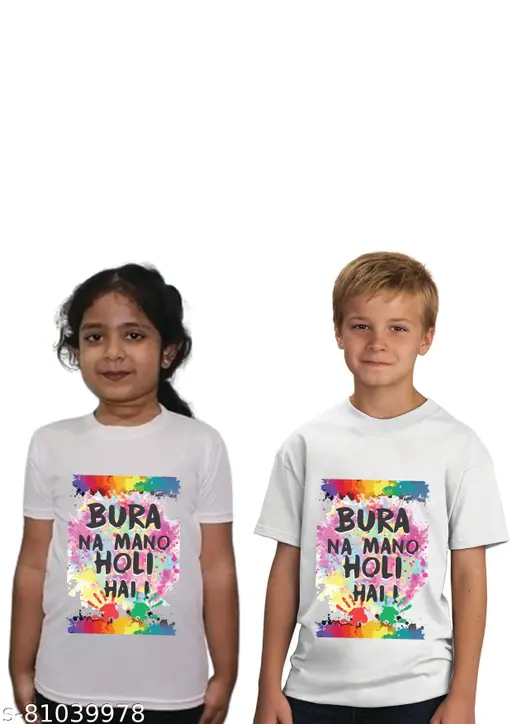 Bura Na Mano Holi Design Tshirt for Boys/Girls, Holi Special Tshirt for Kids