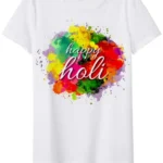 Holi Design Tshirt for Girls/Boys, Holi Special Tshirt for Kids 1 - Product GuruJi Printed Holi Design Tshirt for Girls/Boys, Holi Special Tshirt for Kids
