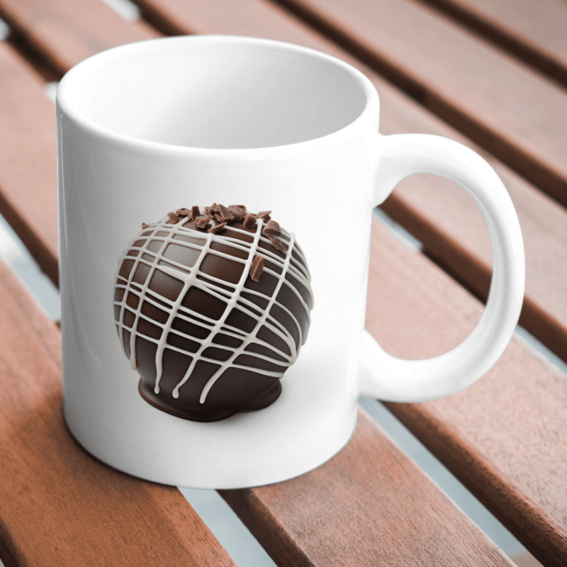 Rich Dark Chocolate Truffle, Elegantly Drizzled with White Chocolate and Topped with Shavings – A Delightful Bite of Pure Indulgence - Image 2