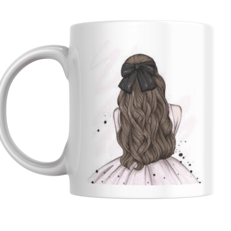 Elegance in Simplicity – A Girl with Flowing Hair a Black Bow and Graceful Beauty - Image 4