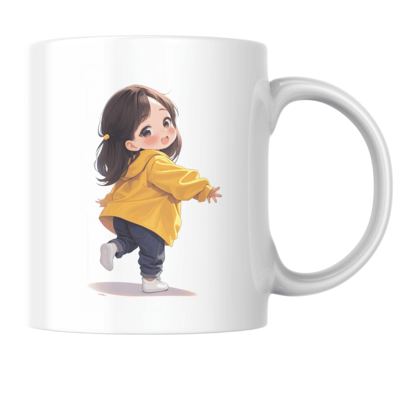 Cute Girl in Yellow Hoodie Holding a  Spreading Cozy and Cheerful Vibes with a Smile