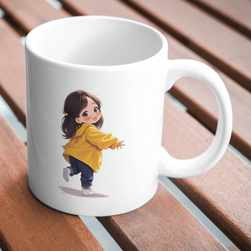 Cute Girl in Yellow Hoodie Holding a  Spreading Cozy and Cheerful Vibes with a Smile - Image 2