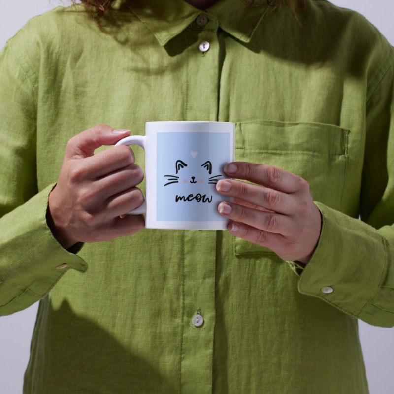 Adorable Kitty Vibes – A Cute Minimalist Meow Design with Whiskers, Ears, and a Loving Heart - Image 3
