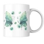 Elegant Green Watercolor Butterflies with Bubbles – Nature-Inspired Art for Decor, Stationery, Crafts, or Invitations 1 - Product GuruJi Elegant Green Watercolor Butterflies with Bubbles