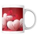 Romantic White Hearts with Red Ribbon Spelling LOVE – Perfect for Valentine’s Day, Gifts, or Cards 1 - Product GuruJi Romantic White Hearts with Red Ribbon