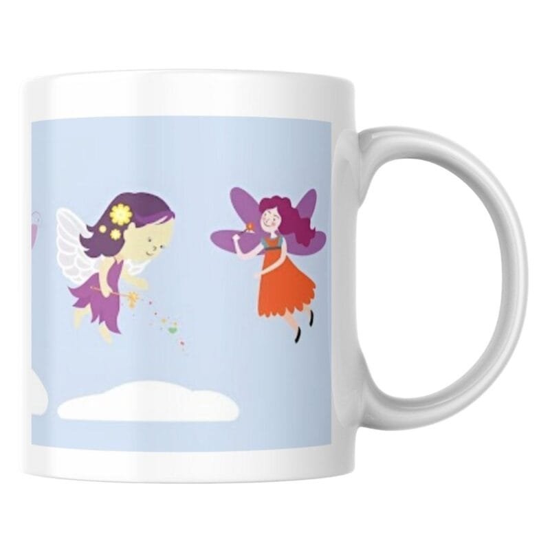 Colorful Fairies Flying Over Clouds,