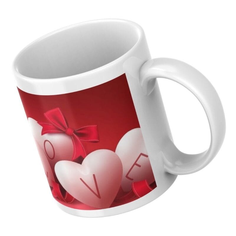 Romantic White Hearts with Red Ribbon Spelling LOVE – Perfect for Valentine’s Day, Gifts, or Cards - Image 4