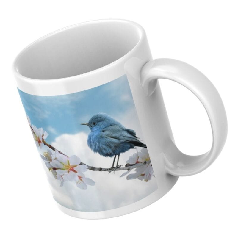 Bluebird on Cherry Blossom Branch – Peaceful Spring Nature Scene for Wallpapers, Prints, and Greeting Cards - Image 4