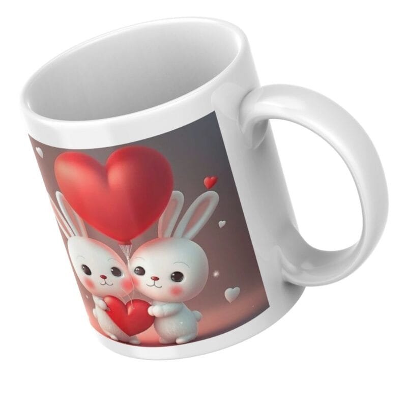 Adorable Love Bunnies with Heart Balloon – Perfect Mother’s Day, Valentine, Anniversary, or Gift Card Image - Image 3
