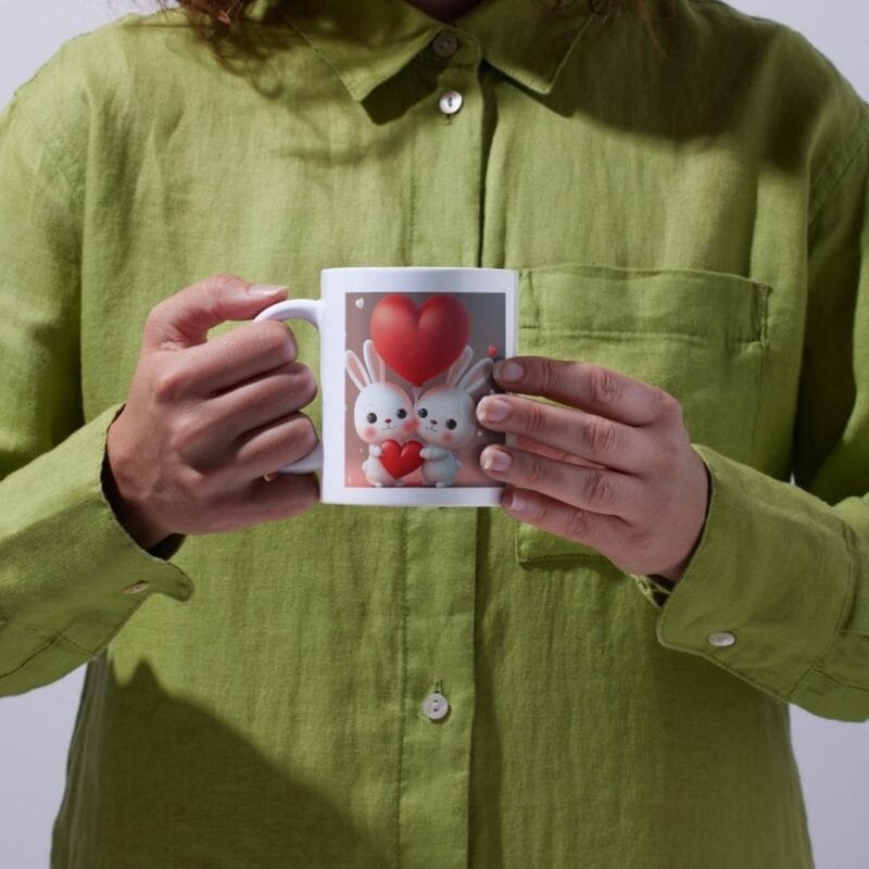 Adorable Love Bunnies with Heart Balloon – Perfect Mother’s Day, Valentine, Anniversary, or Gift Card Image - Image 4