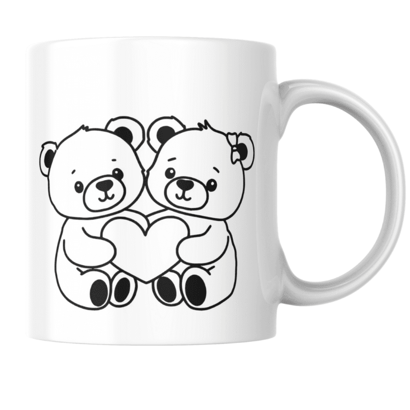 Cute Teddy Bear Couple Holding a Heart