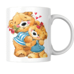 Adorable Teddy Bear Couple Sharing a Sweet Hug with Rose and Hearts on a Romantic Moment 1 - Product GuruJi Adorable Teddy Bear Couple Sharing a Sweet Hug