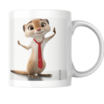Confident Cartoon Meerkat in Red Tie Ready to Rule the Office with Charm and Style! 2 - Product GuruJi Cartoon Meerkat in Red Tie