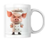 Angry Cartoon Pig Chef Ready to Rule the Kitchen with Sass, Style, and Serious Cooking Skills! 2 - Product GuruJi Angry Cartoon Pig Chef