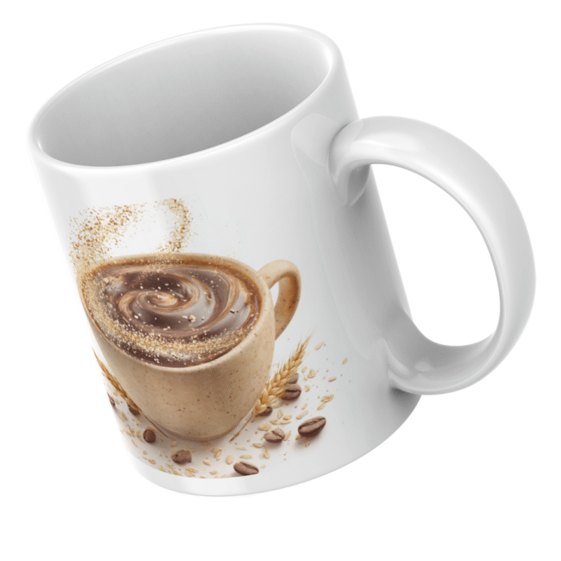 Wholesome Cup of Coffee Blended with Oats, Grains, and Magic Swirls for a Nourishing Sip - Image 4