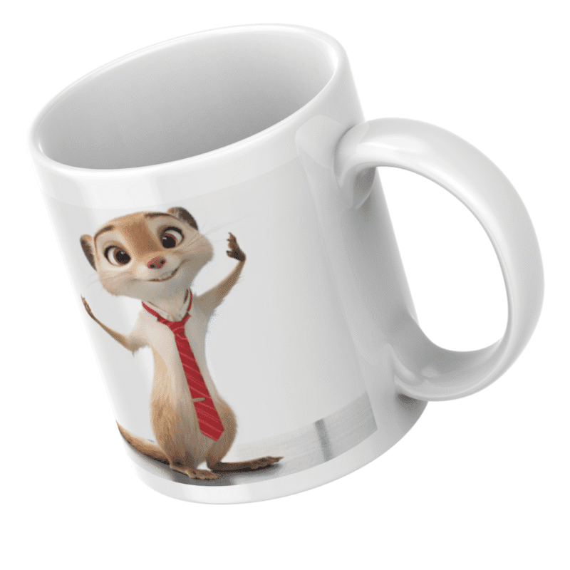 Confident Cartoon Meerkat in Red Tie Ready to Rule the Office with Charm and Style! - Image 5