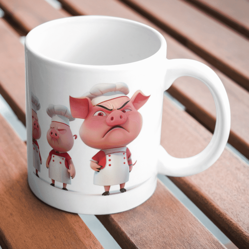 Grumpy Cartoon Chef Pigs Ready to Cook Up Trouble in the Funniest Kitchen Ever Seen! - Image 2