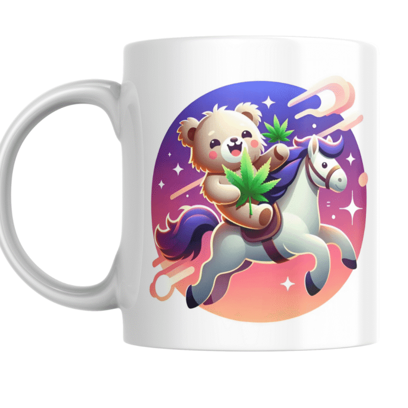 Cute Teddy Bear Riding Magical Horse
