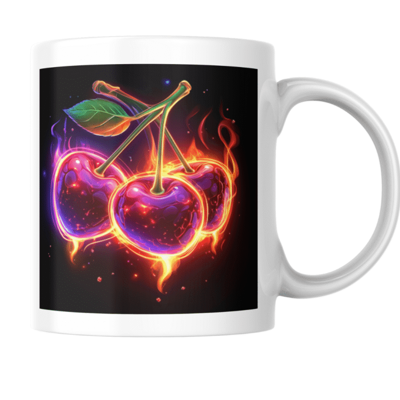 Blazing Neon Cherries Ignite the Night