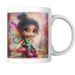 Magical Cute Fairy Sitting On Mushroom With Colorful Wings Lantern Fantasy Enchanted Forest Dreamland Illustration 2 - Product GuruJi Magical Cute Fairy