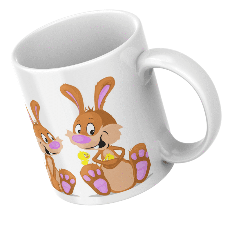 Adorable Cartoon Bunny Friends Sitting Happily With Cute Little Yellow Chicks, Sharing Joy, Love, and Friendship" - Image 5