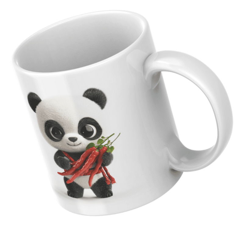 Spicy Panda Power: Cute Little Bear Holding Red Chilies with Flavor, Fun, Fire, and Cuteness Overload - Image 5