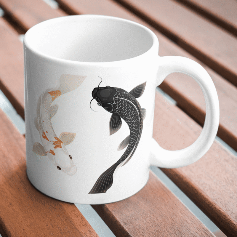 Elegant Yin Yang Koi Fish Artwork Symbolizing Balance, Harmony, Strength, and Positive Energy in Life - Image 2