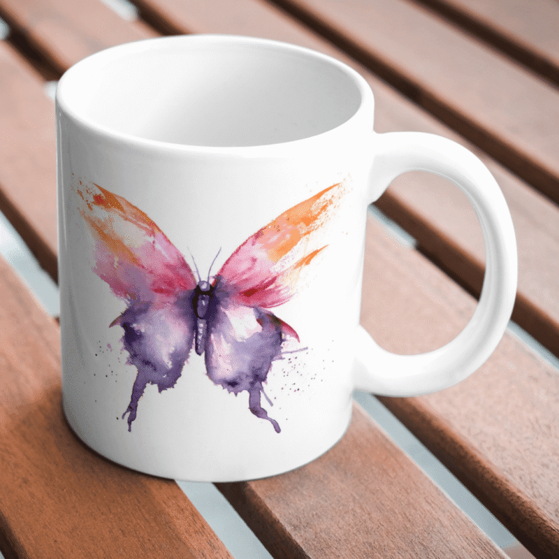 Beautiful Watercolor Butterfly With Vibrant Orange And Purple Wings Symbolizing Freedom Creativity And Artistic Expression - Image 2