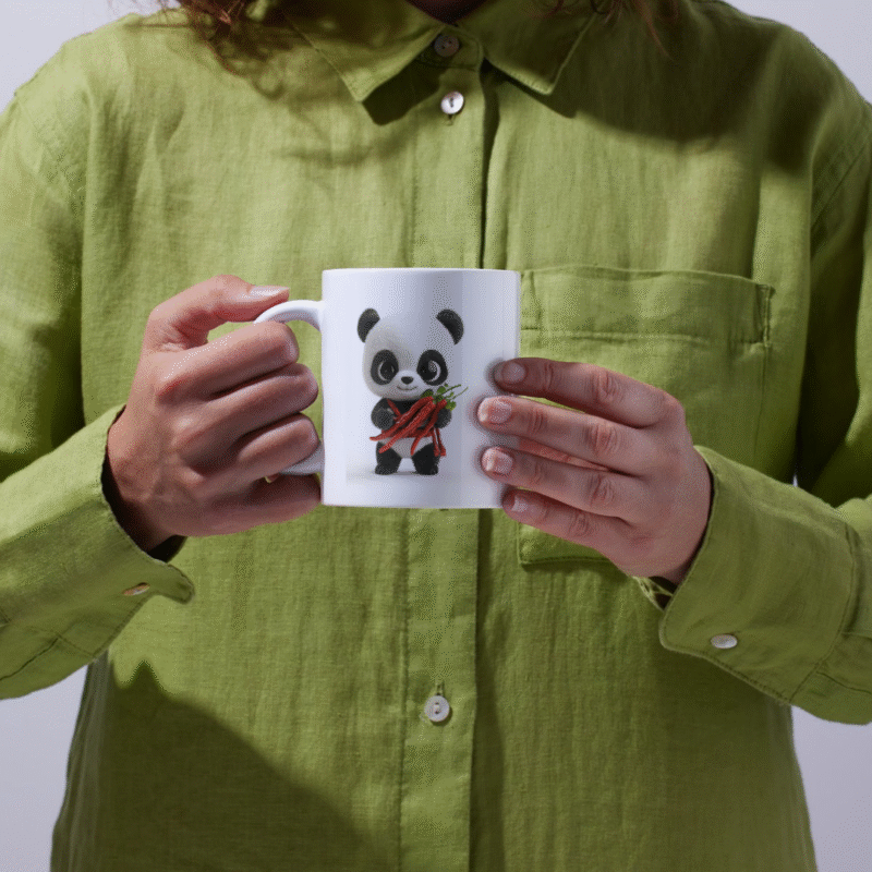 Spicy Panda Power: Cute Little Bear Holding Red Chilies with Flavor, Fun, Fire, and Cuteness Overload - Image 3