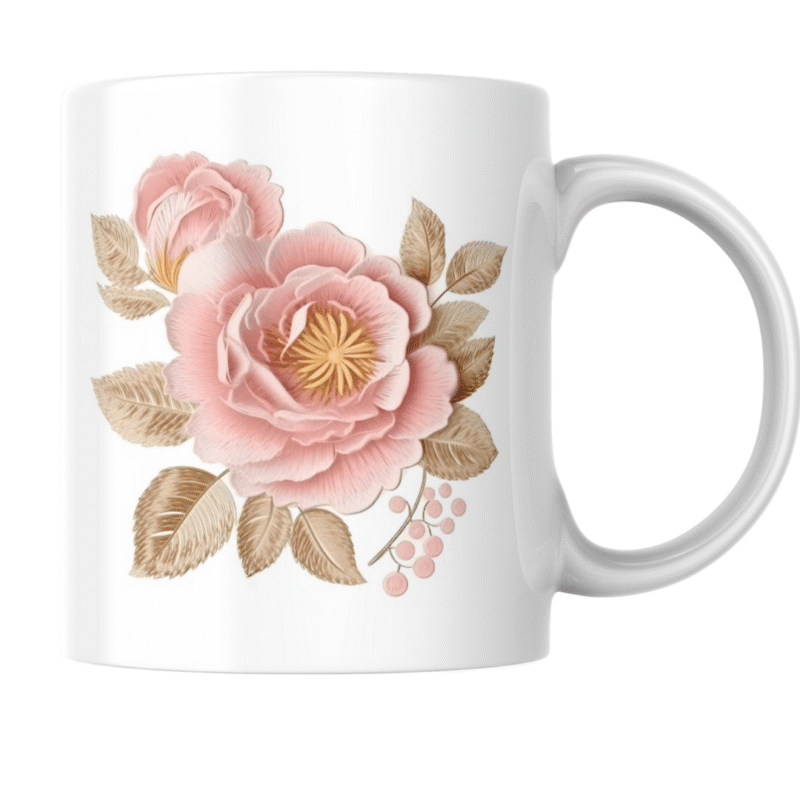 Elegant pink and gold floral