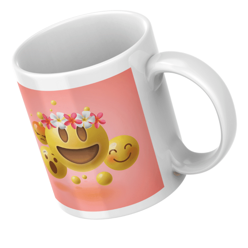 Playful colorful emojis expressing joy, surprise, love, and anger floating on pink background for fun design. - Image 5