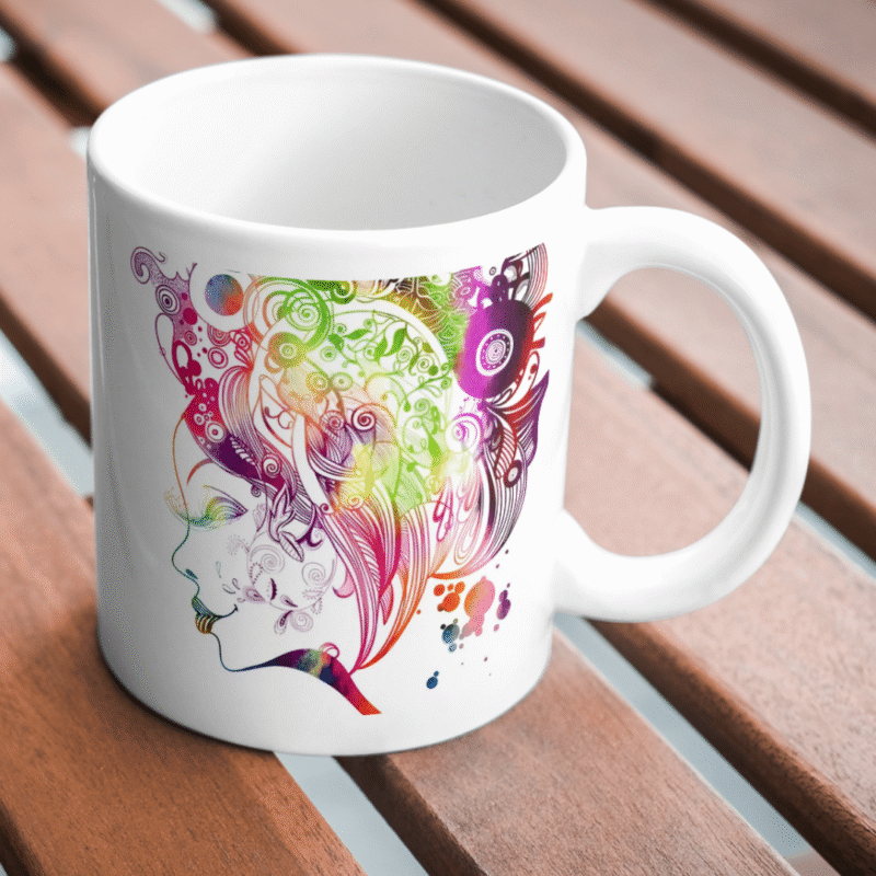 Colorful Creative Woman Silhouette With Abstract Artistic Hair Swirls Representing Imagination Expression Freedom Creativity Beauty - Image 2