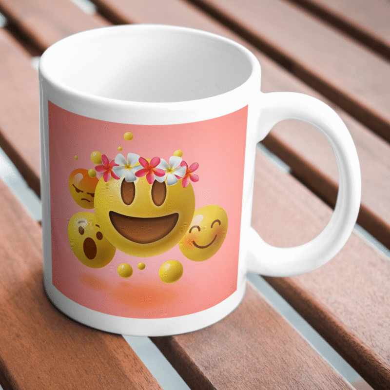 Playful colorful emojis expressing joy, surprise, love, and anger floating on pink background for fun design. - Image 2