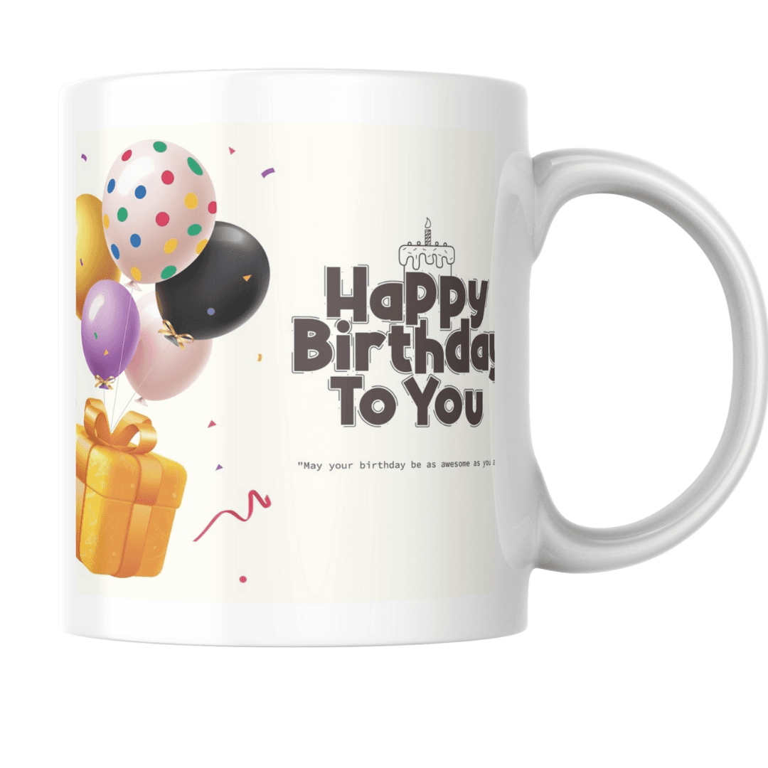 Colorful Birthday Celebration Balloons With Gift Box Party Greetings