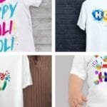 Holi festival t-shirt for women and kids vibrant color splash festive wear stylish Holi outfit colorful printed tees family Holi celebration clothing