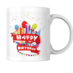 Colorful birthday celebration with balloons, gifts, confetti and festive joy