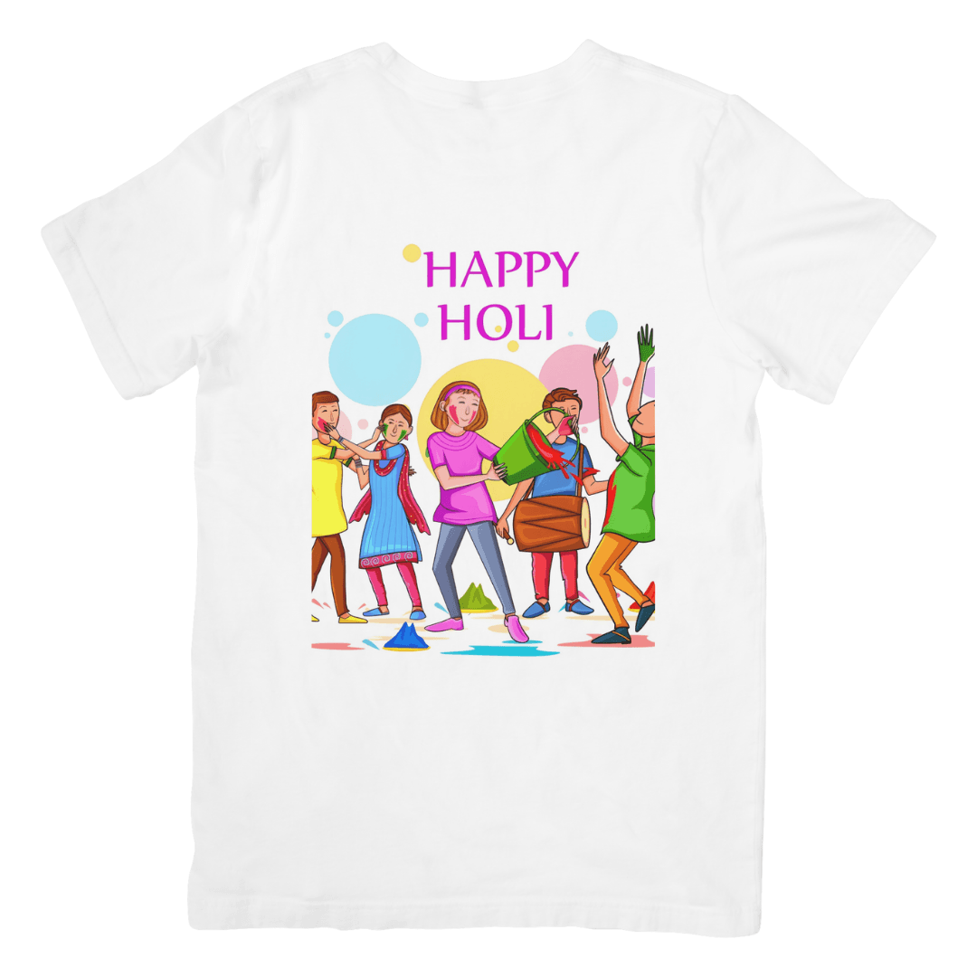 Home 25 - Product GuruJi Joyful Friends Celebrating Holi with Colors and Laughter tshirt