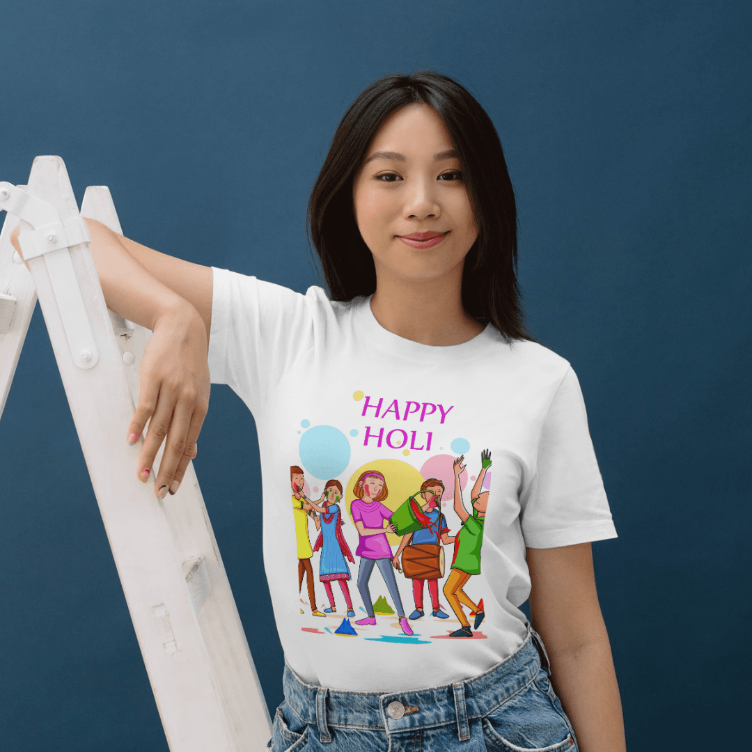 Home 26 - Product GuruJi Joyful Friends Celebrating Holi with Colors and Laughter tshirt