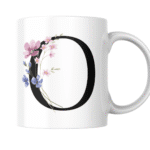 Elegant Floral O Design With Soft Pink And Blue Blooms Mug