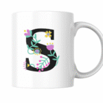 Stylish Floral S Monogram Blooming With Vibrant Elegance Mug