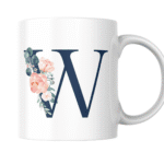 Elegant W Monogram Decorated With Soft Watercolor Florals Mug