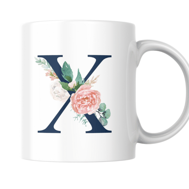 Charming X Monogram Adorned With Elegant Watercolor Florals Mug